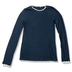 ⭐️ZARA Black and White Ric Rac Trim Knit Top